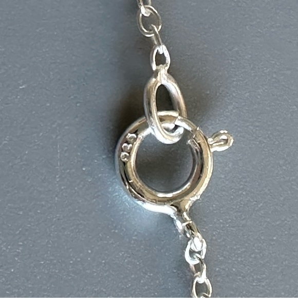 Teardrop Sterling Silver Necklace with Stones - Picture 7 of 10